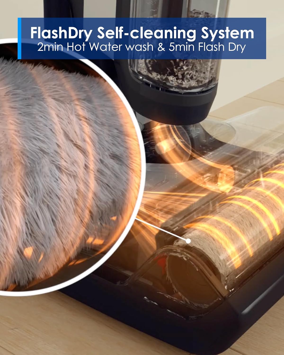 مكنسة كهربائية ذكية للتنظيف الجاف والرطب S6 من Floor One FlashDry