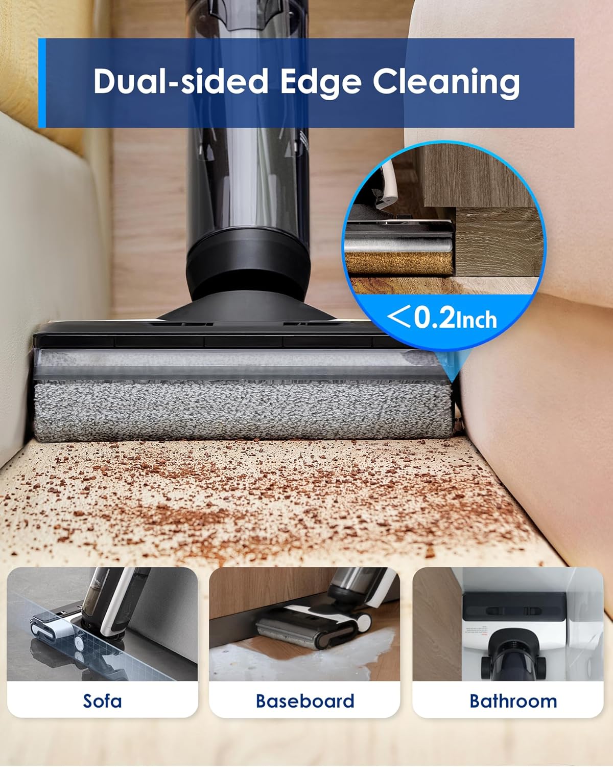 مكنسة كهربائية ذكية للتنظيف الجاف والرطب S6 من Floor One FlashDry